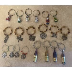 Set Wine Glass Charms (20)Wine Party Theme All different
